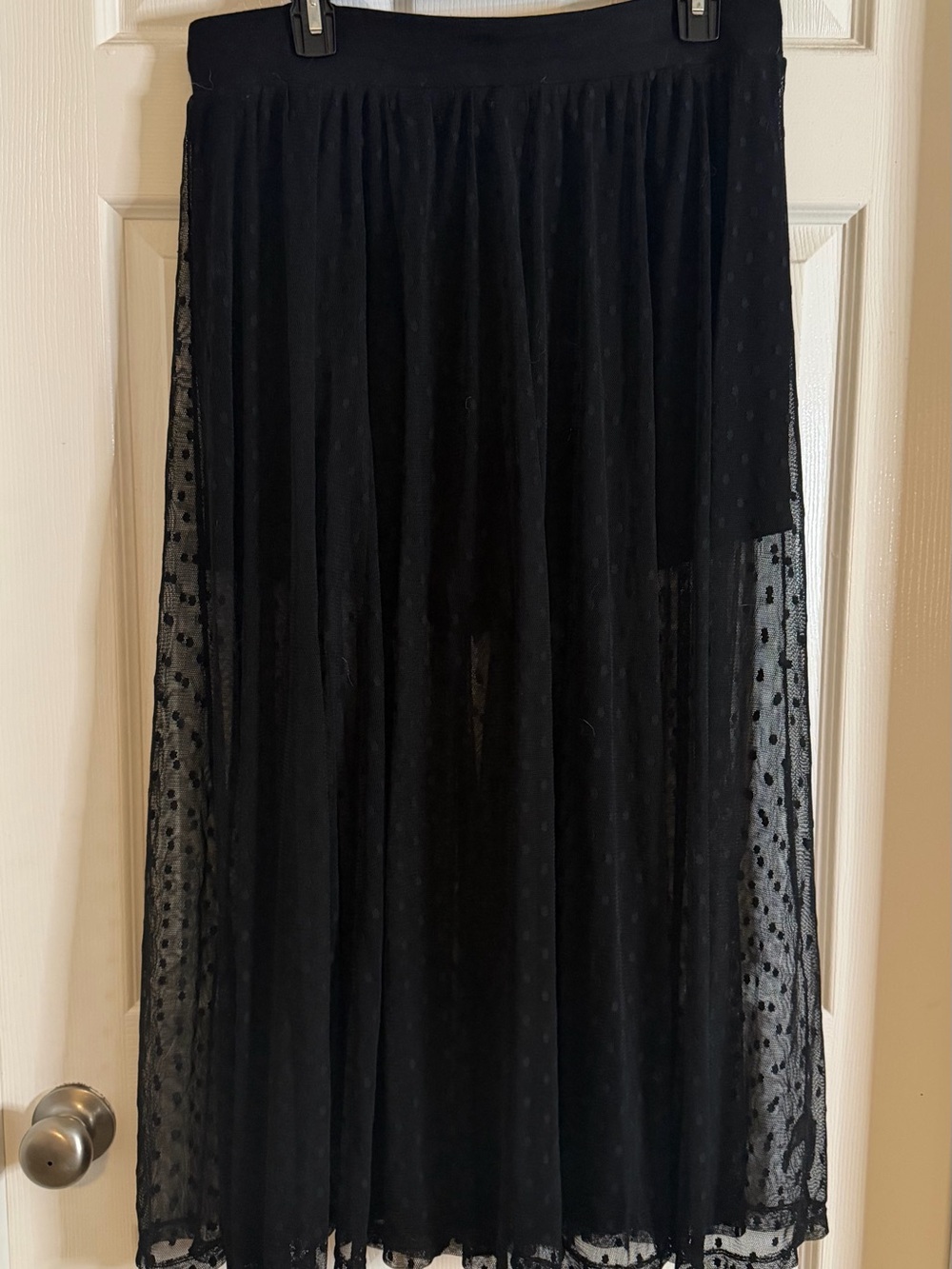 torrid Black Sheer Polka Dot Maxi Skirt